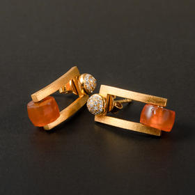 西周玛瑙“暖阳”耳环