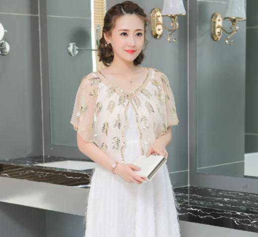 HT 081大码外搭开衫短外套蕾丝钉珠小披肩防晒衫薄 商品图3