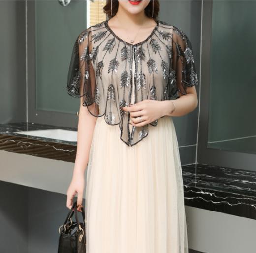 HT 081大码外搭开衫短外套蕾丝钉珠小披肩防晒衫薄 商品图2