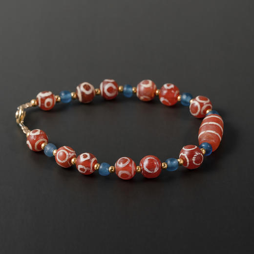 镶蚀红玉髓“六合眼纹珠”手串 商品图1