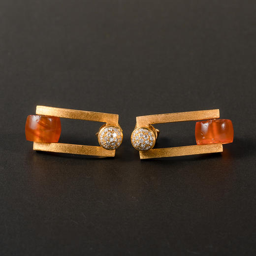 西周玛瑙“暖阳”耳环 商品图2