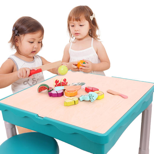 铭塔儿童积木桌子玩具 男女孩3-6-7-8岁塑料拼插装游戏桌餐椅 多功能学习桌 商品图4
