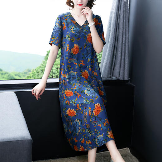 AHM  ssys8189中长款花色宽松大码裙 商品图2