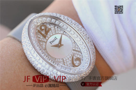 KG伯爵LIMELIGHT系列G0A35096腕表（AISI316L精钢表壳搭配，意大利进口头层沙丁布带，表圈镶嵌天然锆石 商品图9