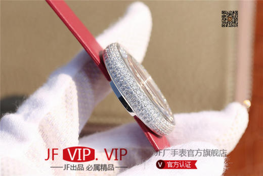 KG伯爵LIMELIGHT系列G0A35096腕表（AISI316L精钢表壳搭配，意大利进口头层沙丁布带，表圈镶嵌天然锆石 商品图4