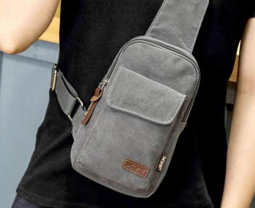 XYS-1019B新款帆布多功能运动休闲斜挎男士胸包TZW 商品图0