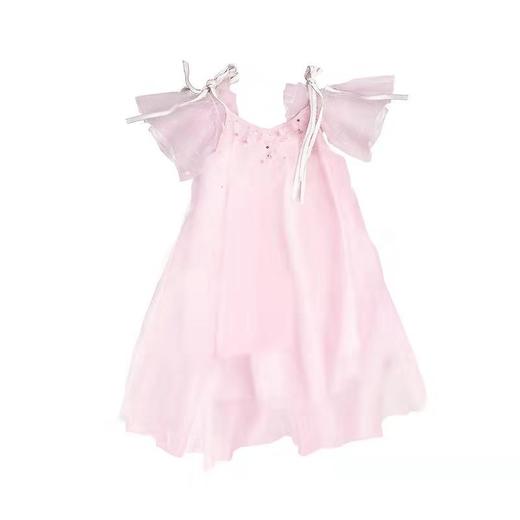 pureshare蓬纱馆宝宝粉色吊带纱裙女童演出走秀礼服裙高端公主裙-粉色手纱系带裙 商品图4