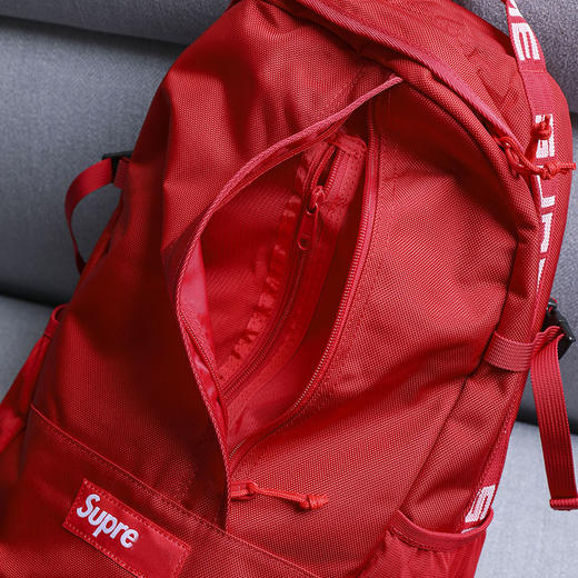 世界街牌大哥 supreme 休闲运动风 红色双肩包 cq988