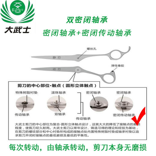 （日本直采）大武士剪刀始皇帝6.8 手型剪 6.8寸美发平剪 商品图1