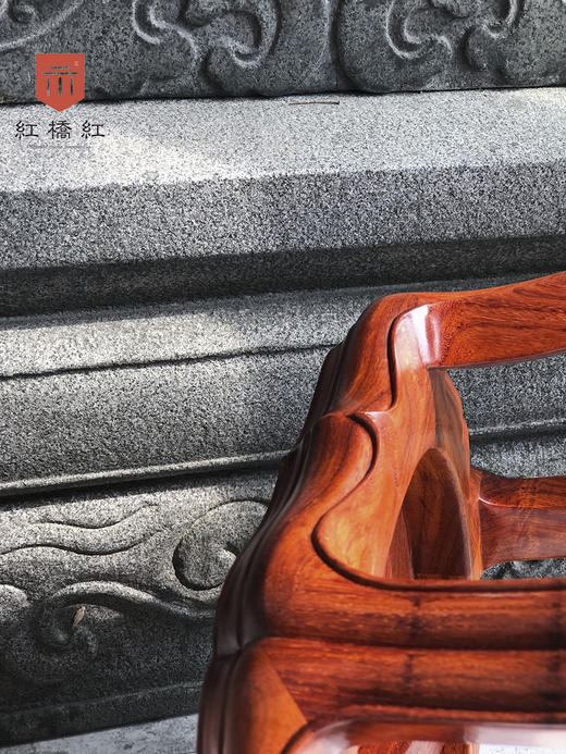 红桥红 家具严选  缅甸花梨(大果紫檀）  【48 木面 六足海棠 圆鼓凳】 商品图5