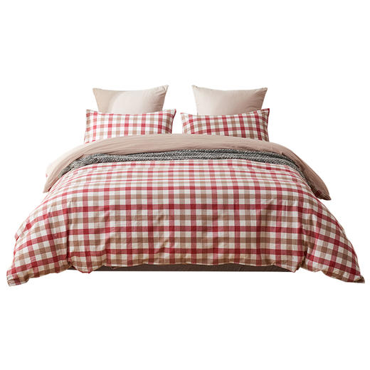 咖啡屋系列四件套 纯棉英伦风格子床单被罩水洗棉四件套 无印良品 商品图9