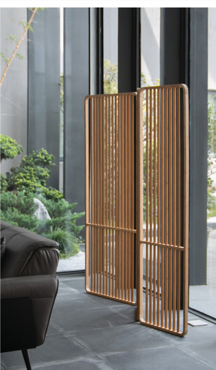 自在简约竹制客厅屏风隔断茶室折叠屏风移动办公室屏风墙隔断玄关