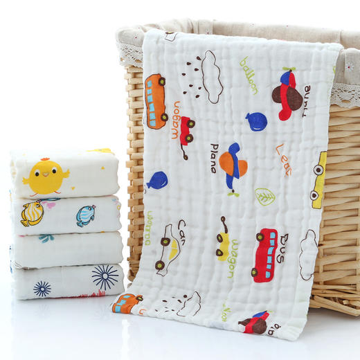 六层纱布童毛巾25*25-25*50cm 吸水柔软 颜色随机 商品图6