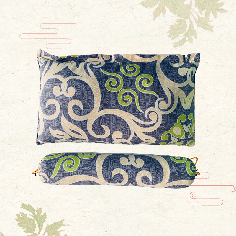 【养生艾草】茅箭艾草颈椎枕-带拉链草花款