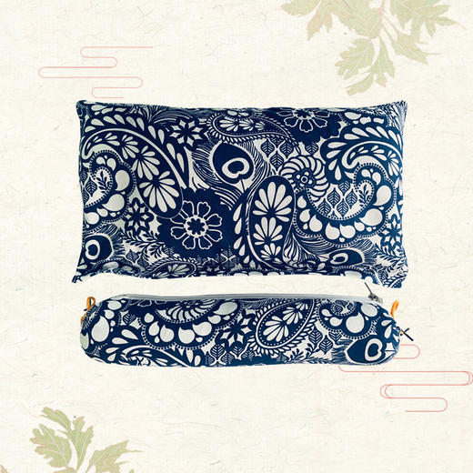 【养生艾草】茅箭艾草颈椎枕-带拉链深蓝款 商品图0