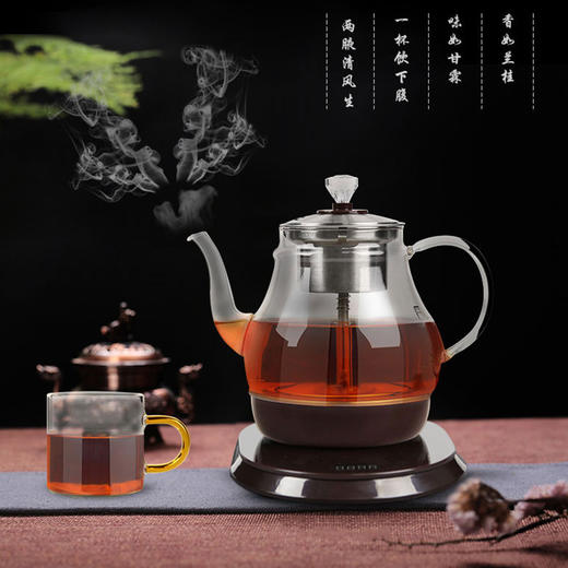 银发无忧智能蒸汽煮茶壶结婚家用养生玻璃小茶壶耐高温电茶壶 商品图1