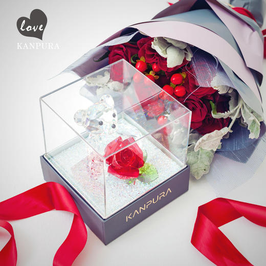 （永久下架）【顺丰6点截单】KANPURA高定限量款玫瑰熊❤晶心爱礼（送限量水晶车挂） 商品图1