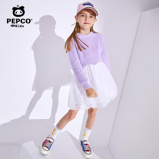 703 中大童长袖连衣裙儿童网纱洋气 商品图3