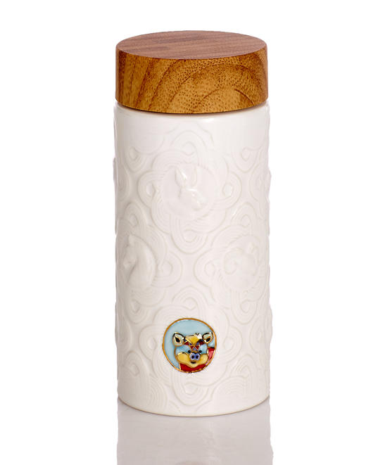 12生肖随身杯（木纹盖） 彩釉 手工描金 300ml双层 商品图5
