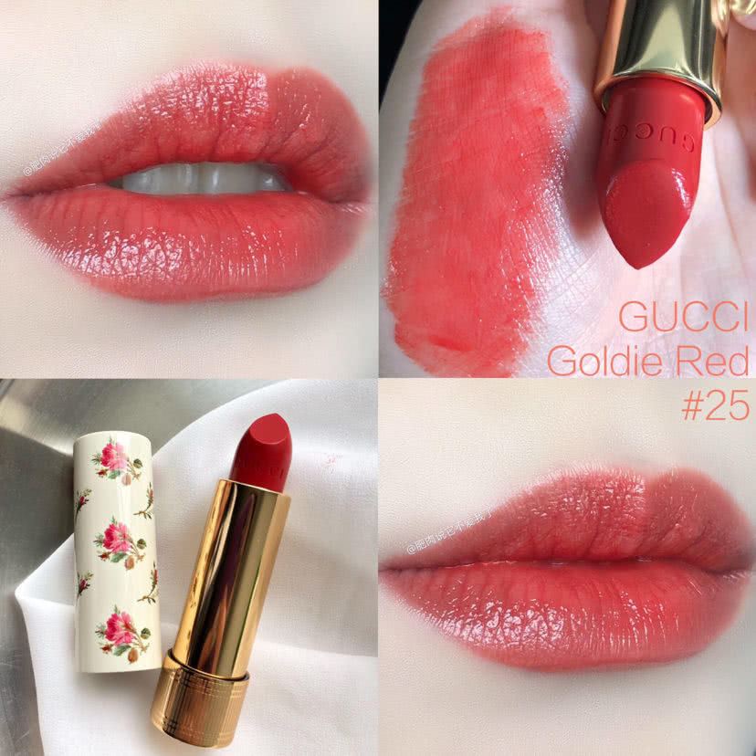 古驰/gucci 2019新款缎面金管 碎花口红唇膏 金管25# 碎花25#500#302