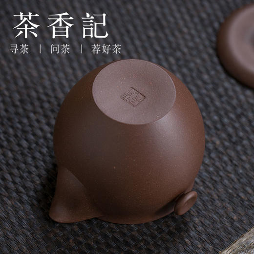 茶香记 紫砂盖碗  紫泥底槽清手抓壶-禾香  半手工  实用泡茶器 商品图3