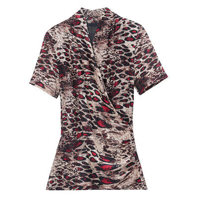 MZ2374-显瘦欧货时尚印花打底衫洋气V领小衫 商品图4