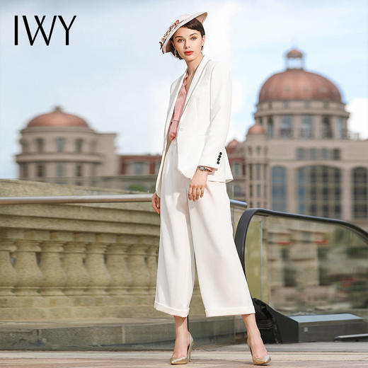 IWY/白色西装套装女气质名媛小香风西服两件套白领职业正装CP455 商品图1