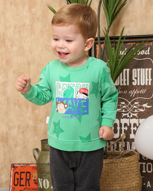 棉果果春秋季男童套头假两件连体衣连身衣哈衣  M312727219490 商品图1