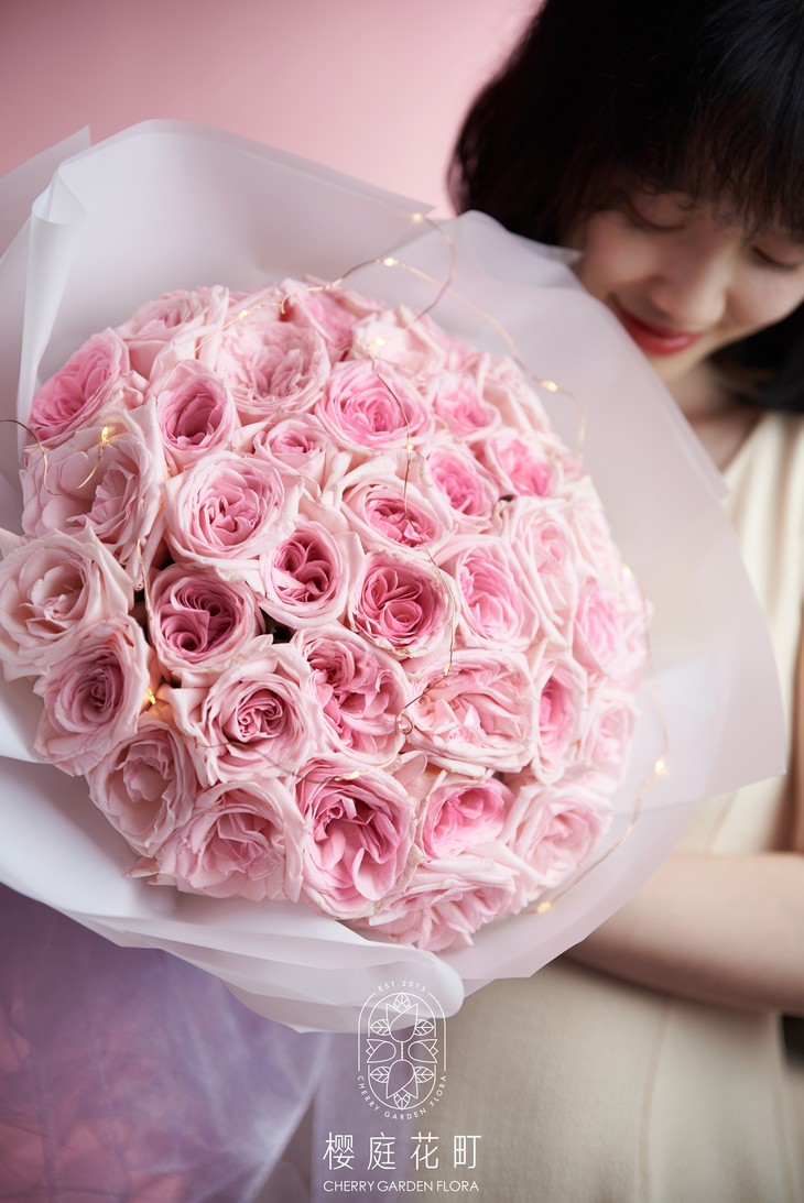 【七夕sweet girl】甜蜜香气粉色玫瑰花束