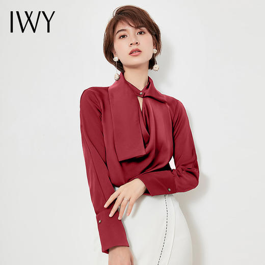 IWY/ 红色长袖衬衣3B18311 商品图0