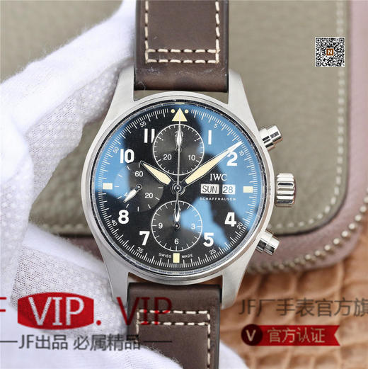 ZF万国IWC2019新款喷火战机计时腕表震撼来袭！驰骋高空 分秒必“真” ZF出品，必属精品！男士腕表，皮表带，自动机械机芯 商品图1