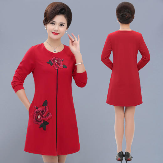 长袖绣花连衣裙(货号 ce99091)