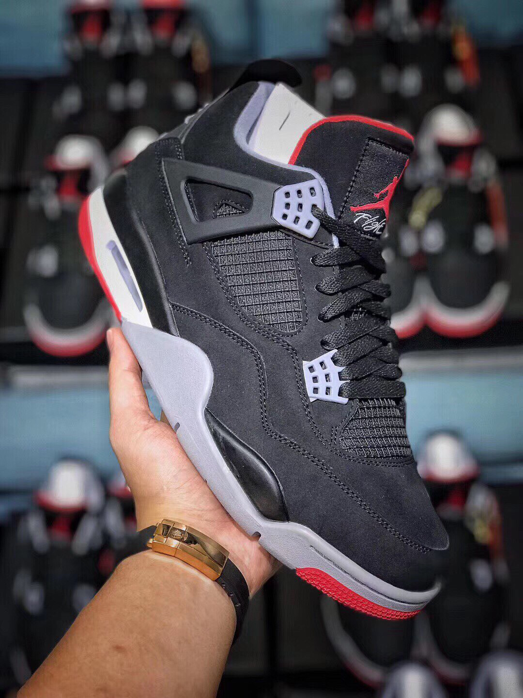 年度必入款完美公司级aj4bred黑红全鞋原装材料台湾原厂高密度牛八戈