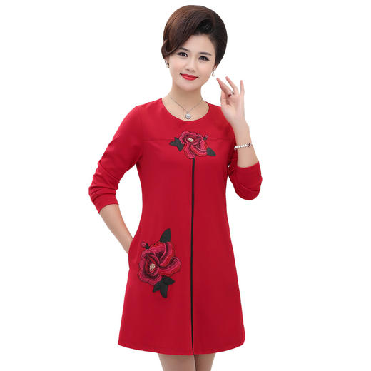 长袖绣花连衣裙(货号 ce99091)