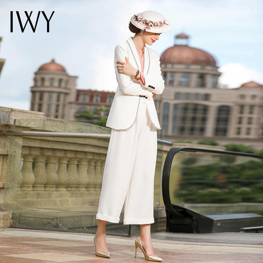 IWY/白色西装套装女气质名媛小香风西服两件套白领职业正装CP455 商品图3