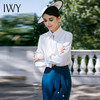 IWY/白色欧美气质淑女OL衬衫装长袖衬衣蓝色系带半裙套装职业装女装B52+S238 商品缩略图4