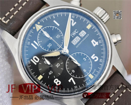 ZF万国IWC2019新款喷火战机计时腕表震撼来袭！驰骋高空 分秒必“真” ZF出品，必属精品！男士腕表，皮表带，自动机械机芯 商品图4