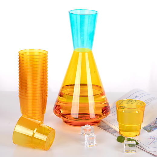 喇叭花200ml彩色航空杯ins风网红杯彩色招待饮水杯凹口杯一次性杯子PS硬塑料杯80个 商品图3