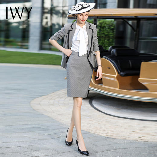 IWY/灰色西装套装气质修身显瘦白领职业正装 CS433+C476+B0002 商品图1