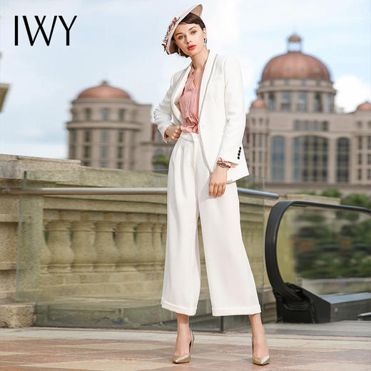 IWY/白色西装套装女气质名媛小香风西服两件套白领职业正装CP455 商品图4