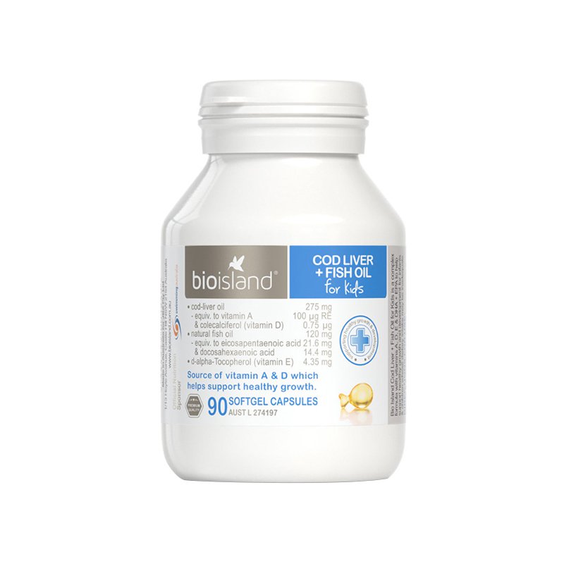 澳洲 Bio island佰澳朗德 婴幼儿鳕鱼肝油胶囊 90粒