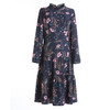 乔万尼秋装半高领收腰显瘦气质印花长袖连衣裙女中长款EN3E415 商品缩略图4