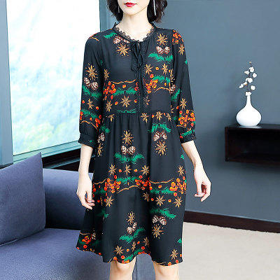 AHM 1039 时尚小碎花连衣裙夏2019气质女人味印花 商品图0