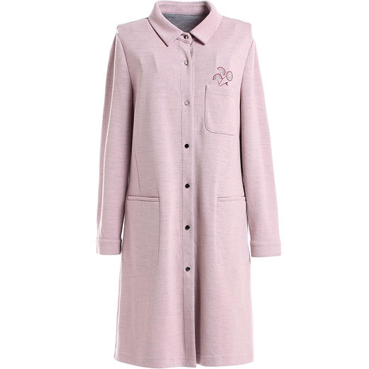 【两色可选】乔万尼秋季外套羊毛修身气质纯色刺绣风衣女式中长款春秋EN3A301 商品图4