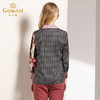 乔万尼秋季洋气复古上衣格子印花设计感宽松长袖衬衫EN3C365 商品缩略图3