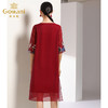 乔万尼宽松遮肉大码气质红色印花五分袖连衣裙女长款EN3E308 商品缩略图3