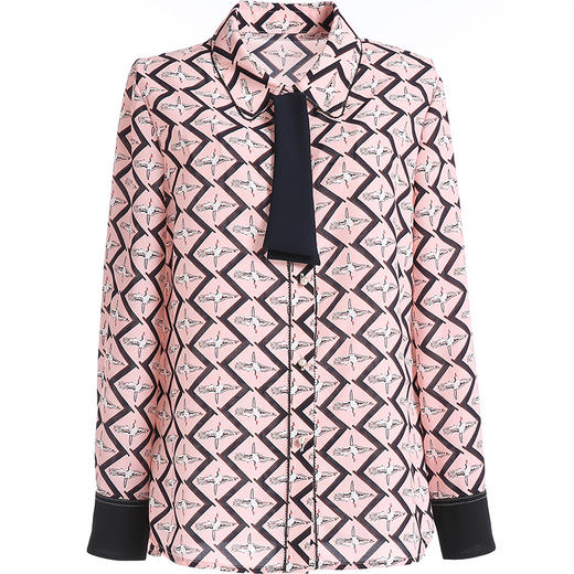 乔万尼秋季洋气小衫设计感宽松直筒气质印花长袖上衣EN3C313 商品图4