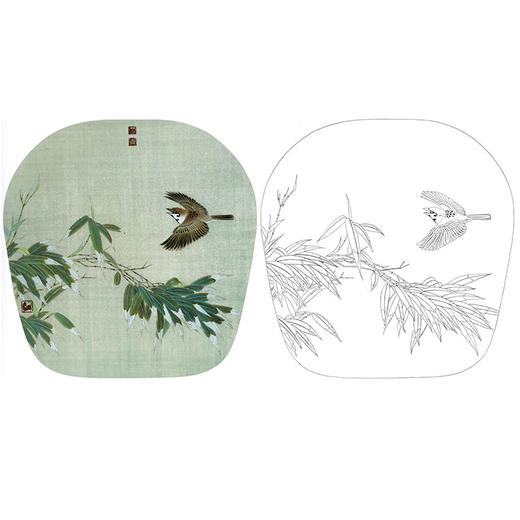 龚雪青花鸟白描底稿-麻雀小品-多种白描尺寸可选-XQ43 商品图0