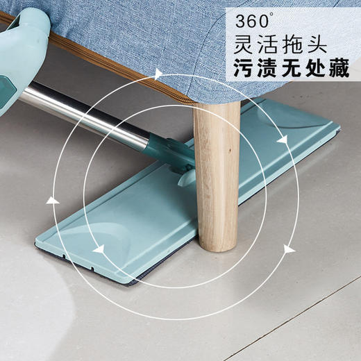 【免手洗平板懒人拖】超大面板不锈钢杆拖把 轻松净水去污渍无死角清洁 商品图2