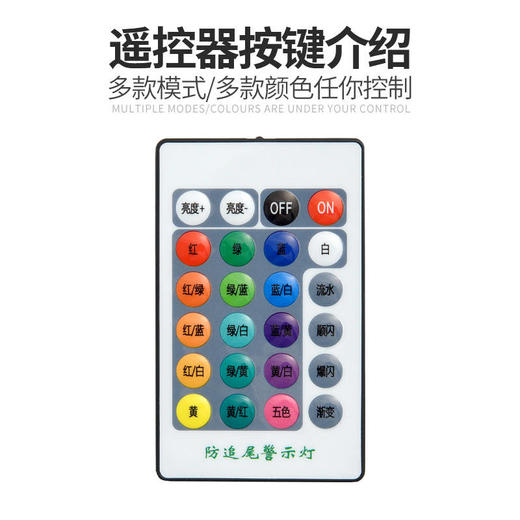 汽车装饰灯太阳能爆闪灯装饰鲨鱼鳍防追尾车顶灯 led车外灯警示灯 商品图2